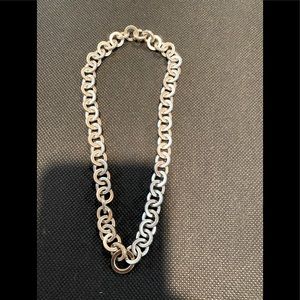 RARE Vintage Tiffany & Co Sterling Silver 18K Gold Circle Link Necklace 16"